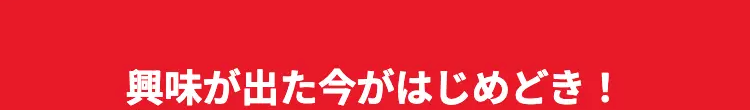 興味が出た今がはじめどき!