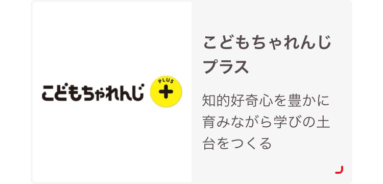 PLUS
こどもちゃれんじ +
こどもちゃれんじ
プラス
知的好奇心を豊かに
育みながら学びの土
台をつくる