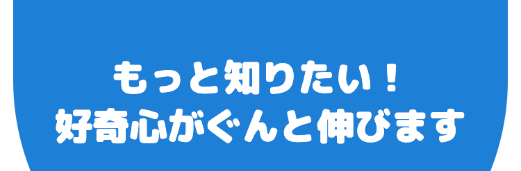 もっと知りたい!
好奇心がぐんと伸びます